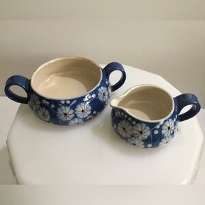 RARE ANTIQUE HAK Denmark 🇩🇰 pottery cream and sugar